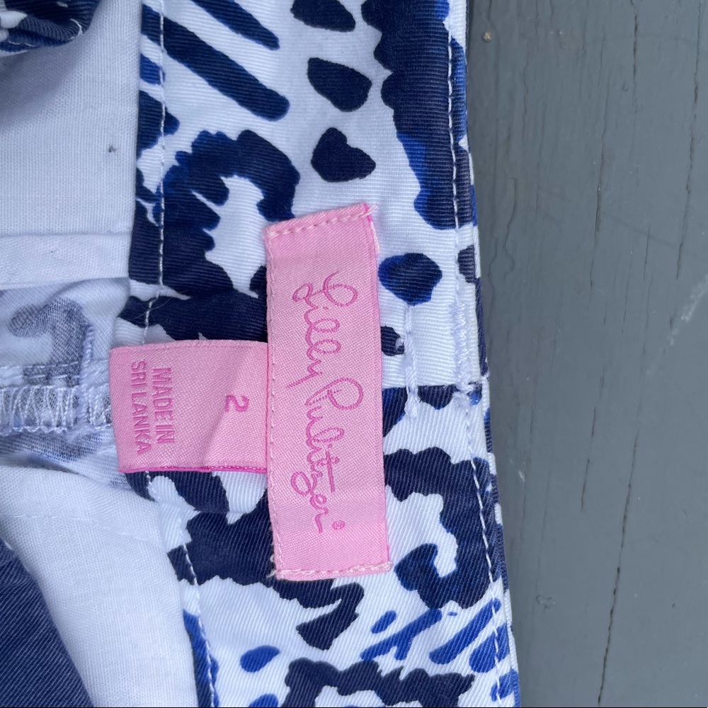 Blue And White Patterned Pants - image 4